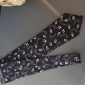 BROWNSTONE Vintage Paisley Black & Ivory Silk Men's Tie
